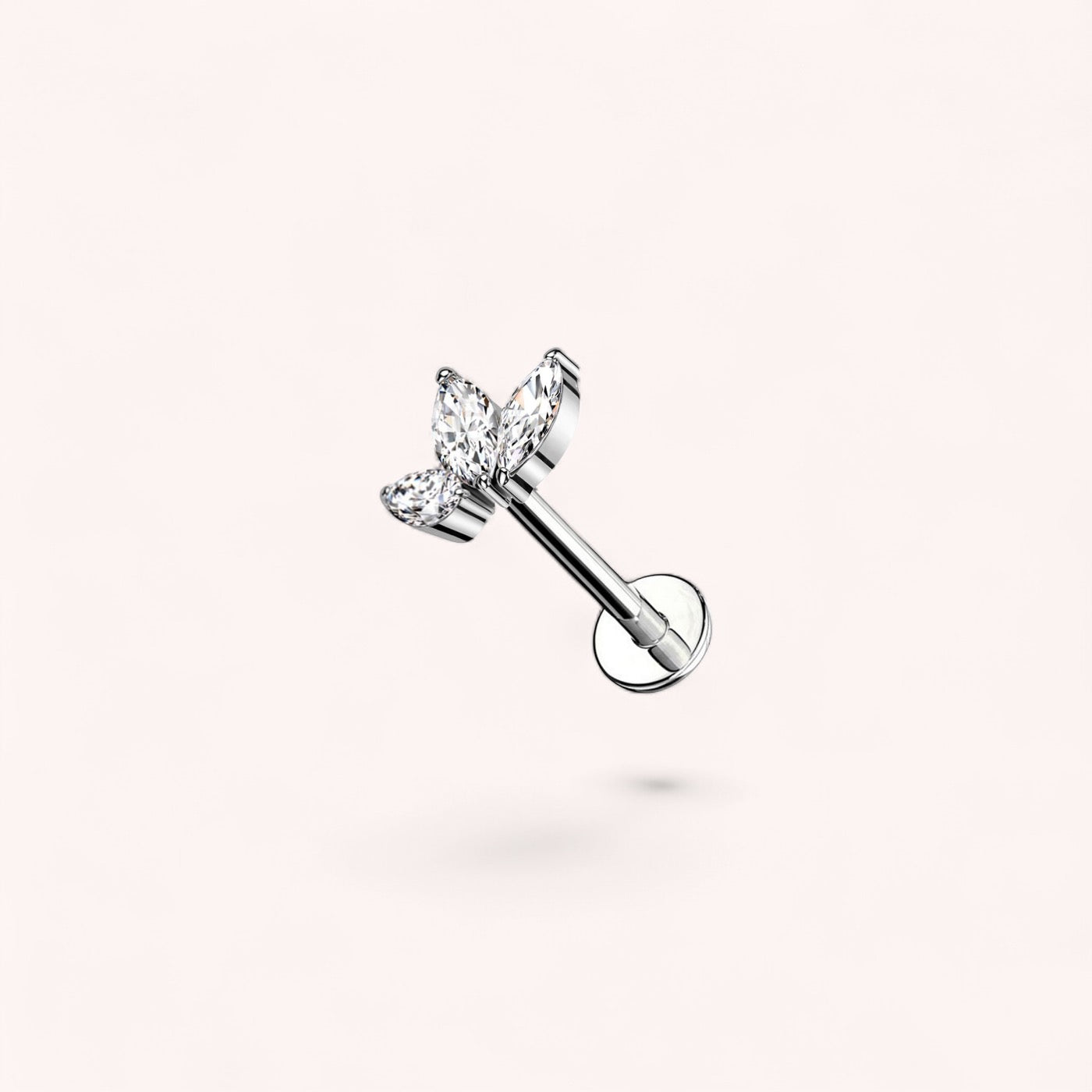 Orecchino Labret "Clover" in acciao chirurgico inossidabile 316L