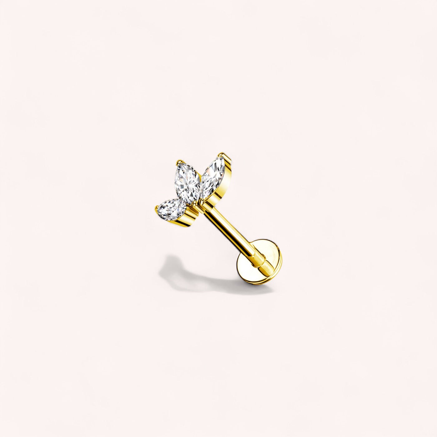 Orecchino Labret "Clover" in acciao chirurgico inossidabile 316L